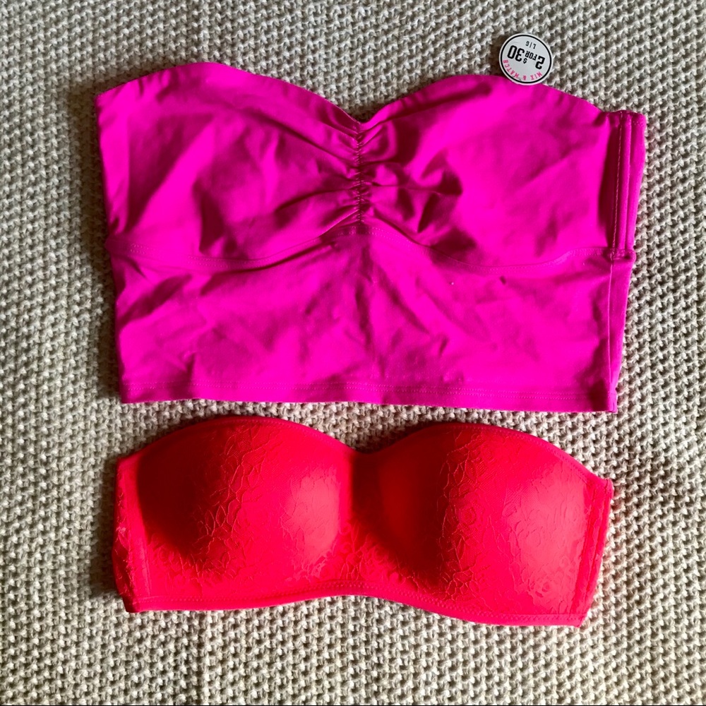 Set of 2 PINK Bandeau Tops